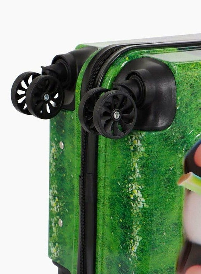 SHAMAX حقيبة سفر للأطفال من شاماكس®، ذات هيكل صلب وعجلات دوارة | حقيبة سفر خفيفة الوزن للبنات، مناسبة للسفر والرحلات المدرسية، حقيبة يد، عجلات 360 درجة ومقبض قابل للتعديل (أخضر) (أطفال/أمتعة/باندا) - Image 3